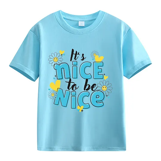 【2Y-13Y】It's Nice To Be Nice Daisy Graphic T-Shirt For Kids