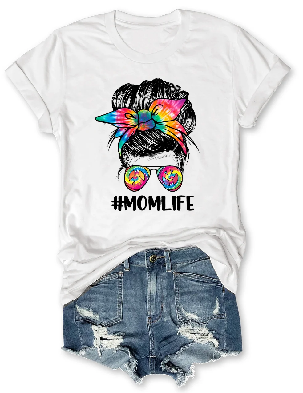 Tie Dye Mom Life Bun T-Shirt