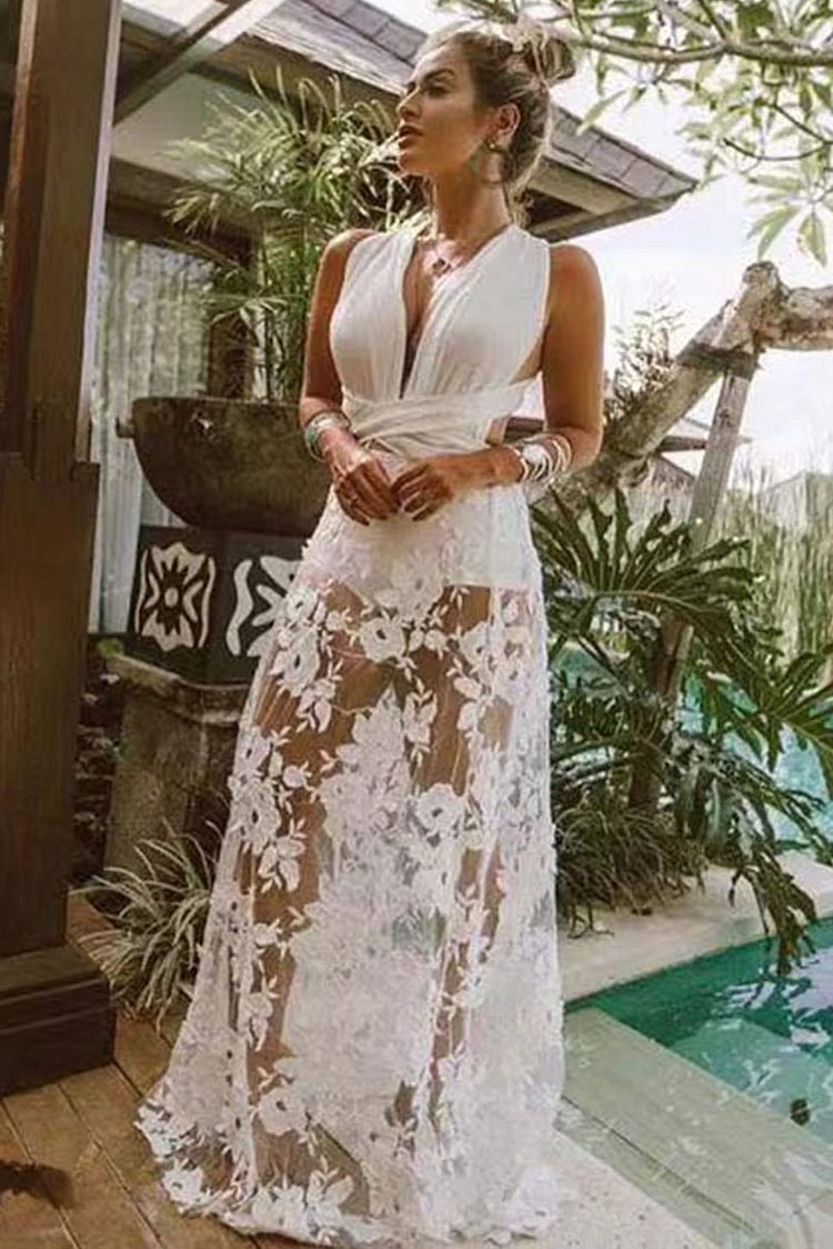 Sexy Backless See Through Evening Gown - Shop Trendy Women's Clothing | LoverChic