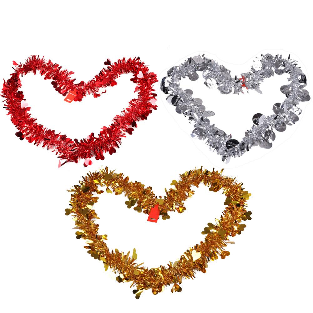 Heart Shape Tinsel Garland Ribbon Bar Shiny Tops DIY Ornaments Party Decor, Silver, 501 Original
Heart Shape Tinsel Garland Ribbon Bar Shiny Tops DIY Ornaments Party Decor, Silver, 501 Original