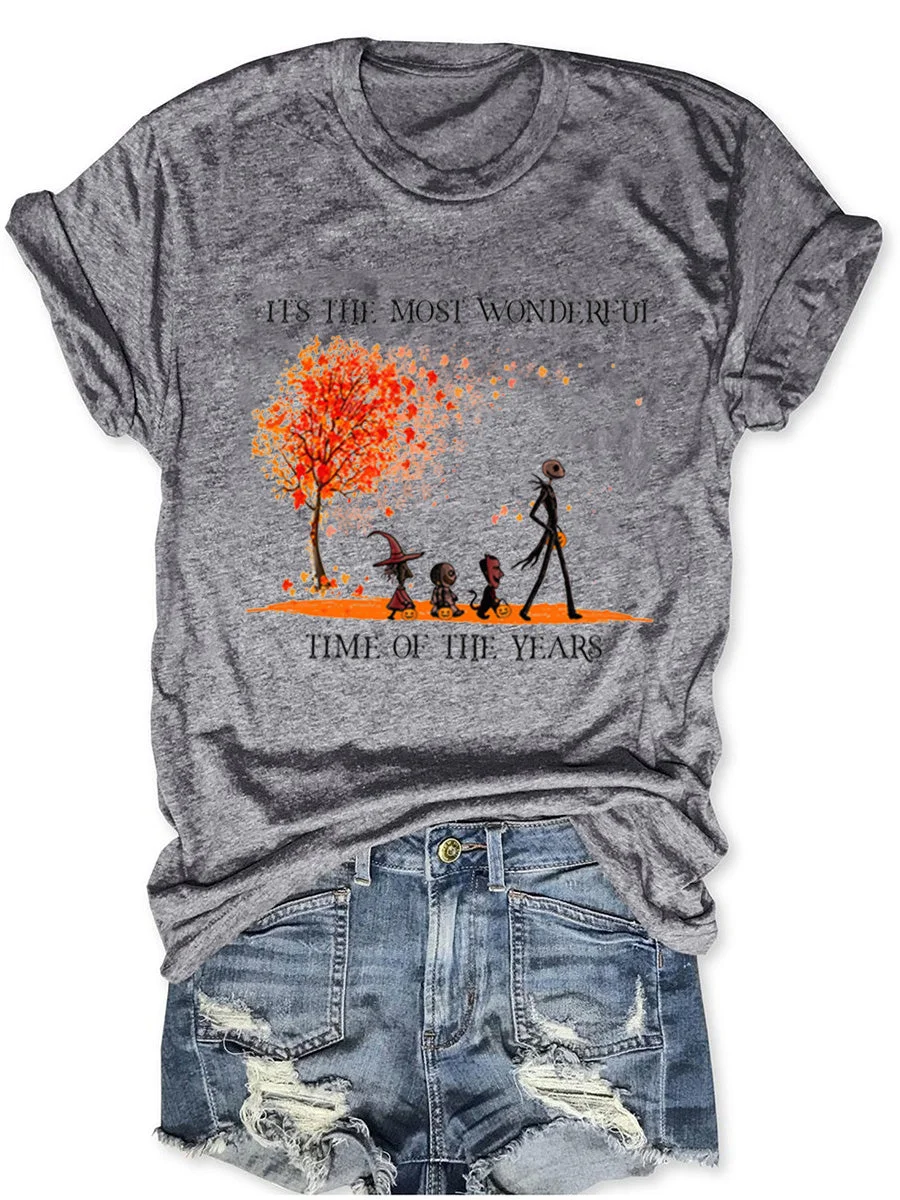 Halloween It’s The Most Wonderful Time Of The Year Round Neck Short Sleeves T-shirt