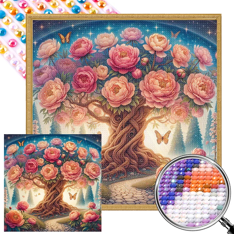 Fantasy Flower Tree 40*40CM (Canvas) Full AB Round Drill Diamond Painting gbfke