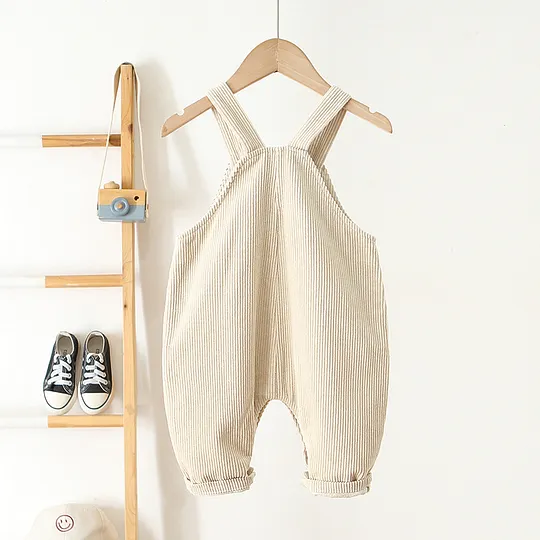 【6M-4Y】Unisex Cute Bear Patchwork Corduroy Cartoon Pattern Bib Overall Pants, Autumn/Winter