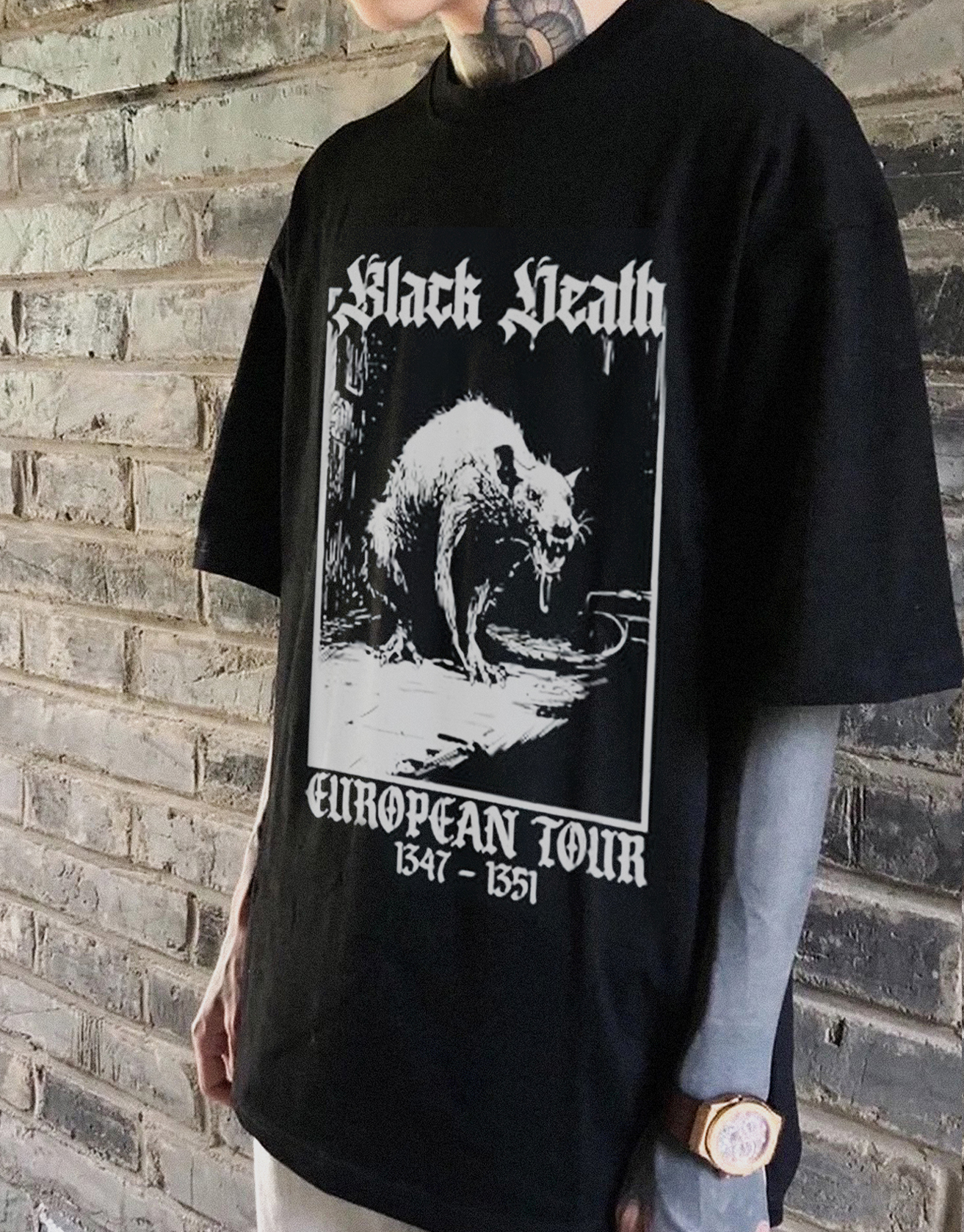 Black Death Medieval Rat Tshirt / TECHWEAR CLUB / Techwear