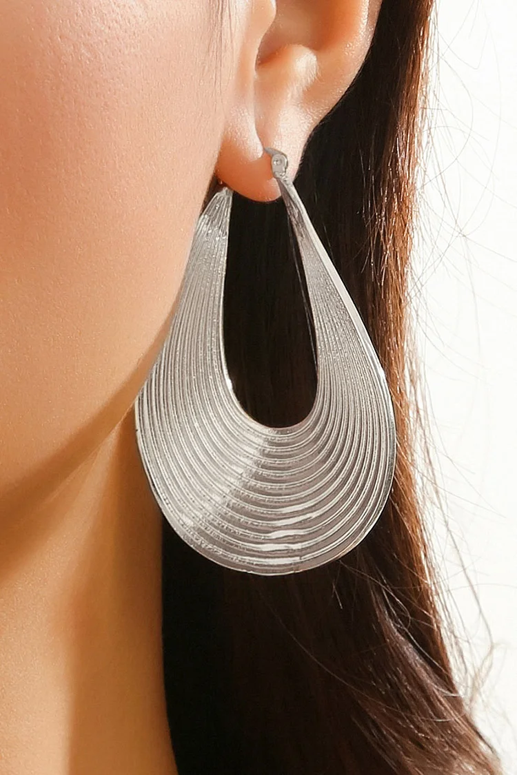 Alloy Geometric Figure Arc-Shaped Dangle Earrings