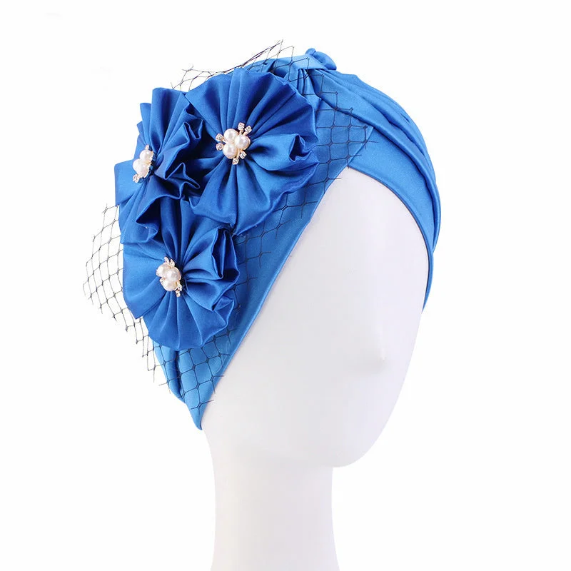 Women's Solid Color Folds Big Flower Wash Wedding Hat