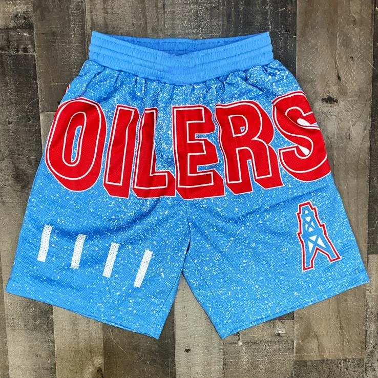 Blue and red casual snowflake print Basketball Shorts