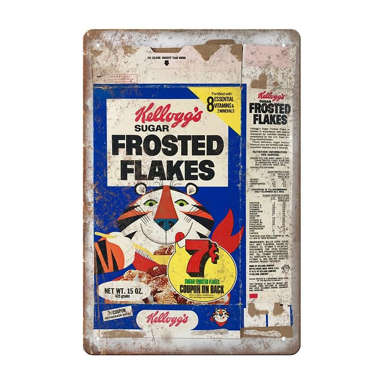 Kellogg's Frosted Flakes Cereal Box - Vintage Tin Signs/Wooden Signs - 20*30cm/30*40cm