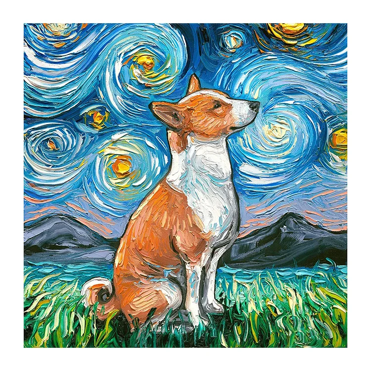 Ericpuzzle™ Ericpuzzle™Van Gogh Starry Sky - Bull Terrier Wooden Puzzle