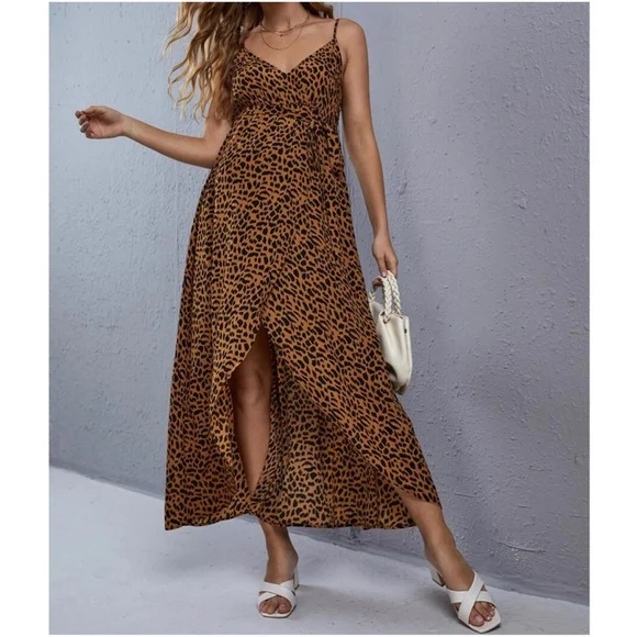 Women's Maternity Leopard Print Cami Maxi Dress