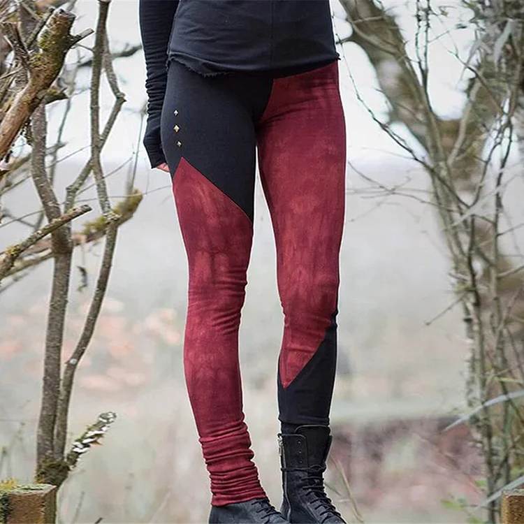 Western Style Contrast Casual Trousers