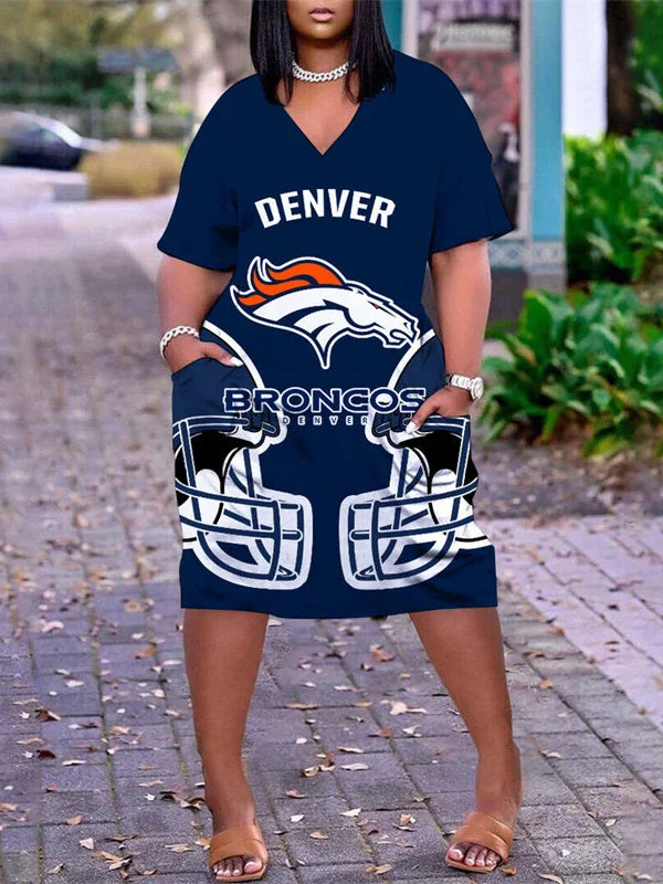 Denver Broncos
Limited Edition V-neck Casual Pocket Dress