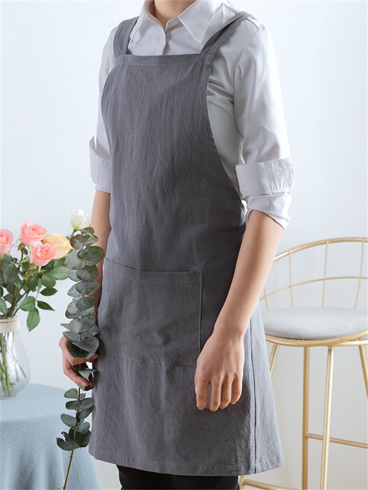 Front Patch Pocket Cross Back Apron