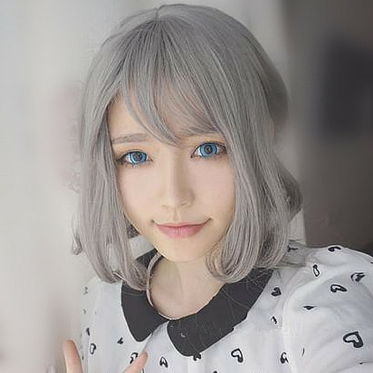 Lolita Gray Short Curly Hair Wig SP166842