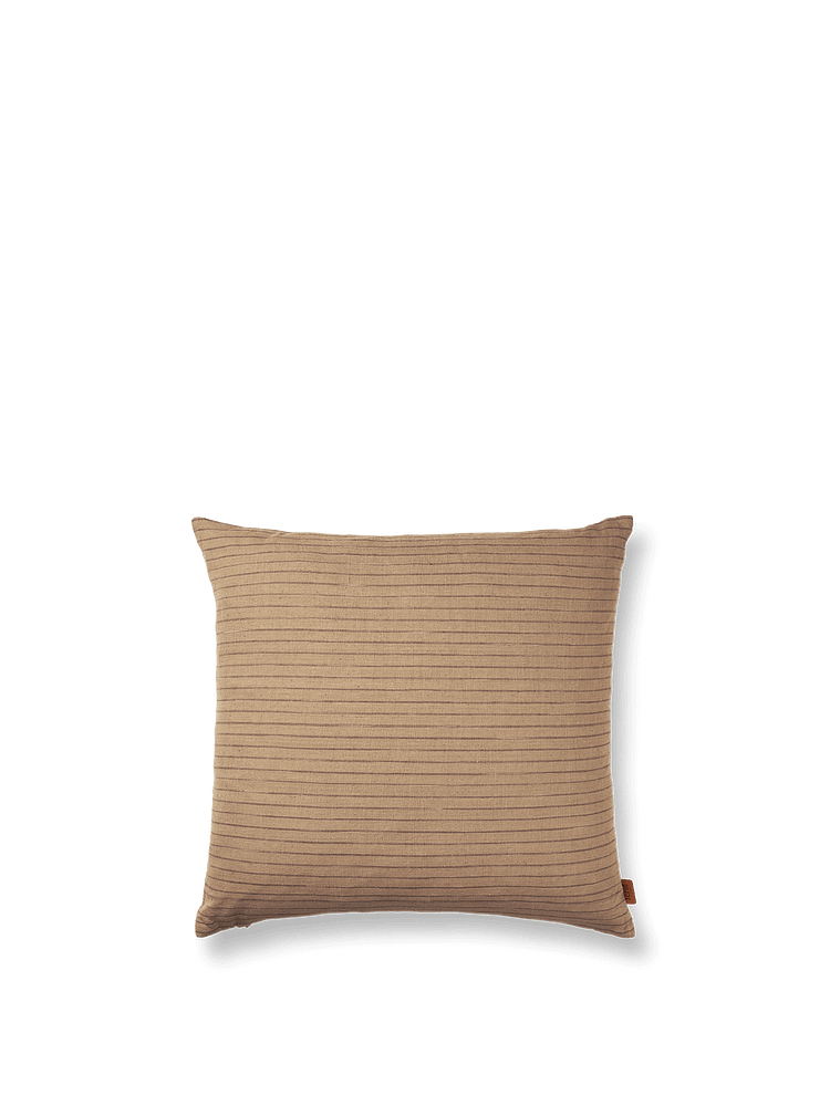 Brown Cotton Cushion Cover - Lines