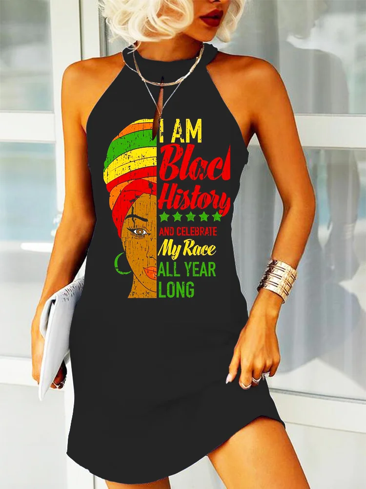 I Am Black History Art Slim Fit Mini Dress