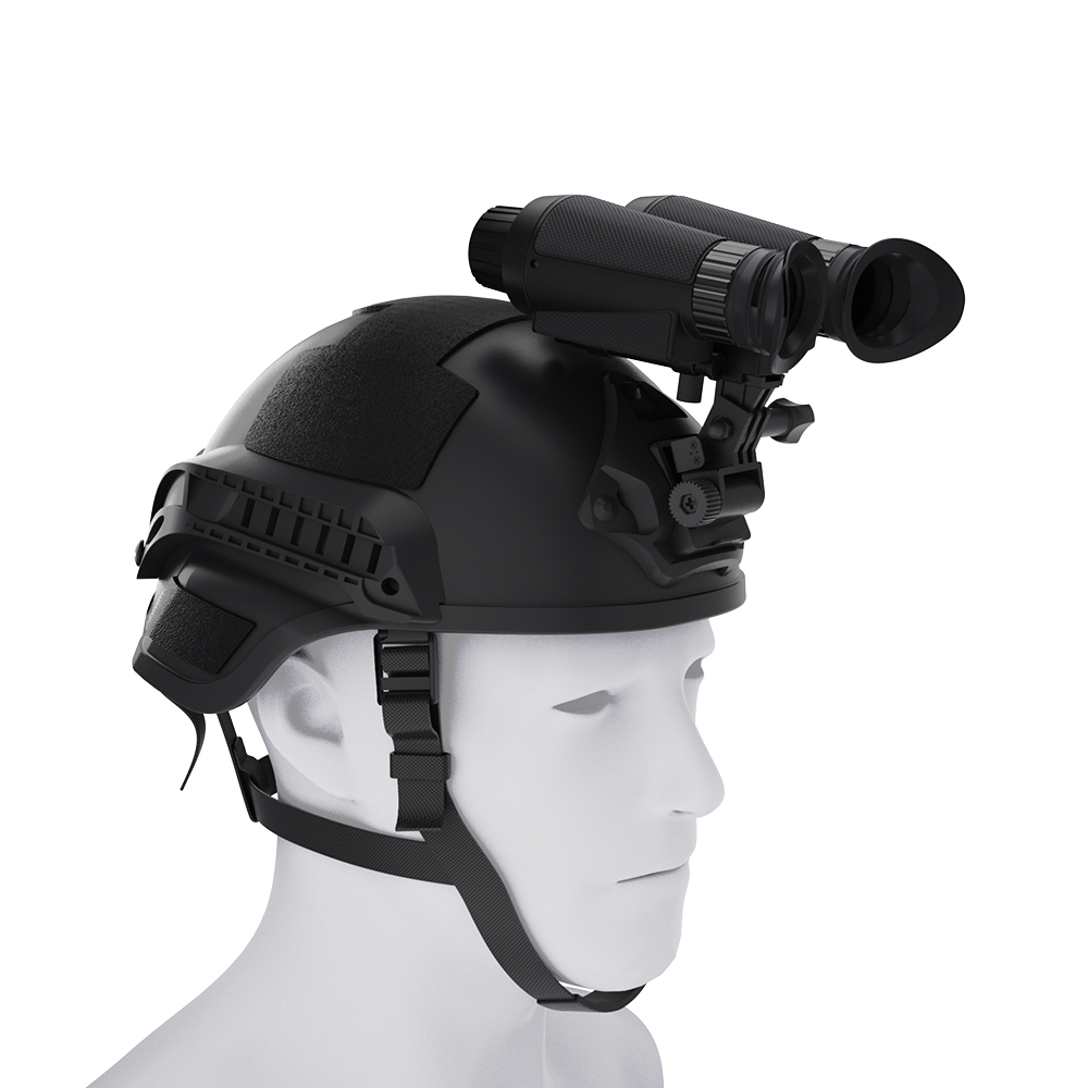 BekinTek Dual Eye 3D View Helmet Mounted Night Vision Binoculars Head Mountable Goggles Rechargeable Optics Telescope IR Full Dark Observing Adjustable Pupil Distance 7x Infrared 8x Digital Zoom 4K Video 36M Photo Independent Diopter Adjust 4 Color Effect 13