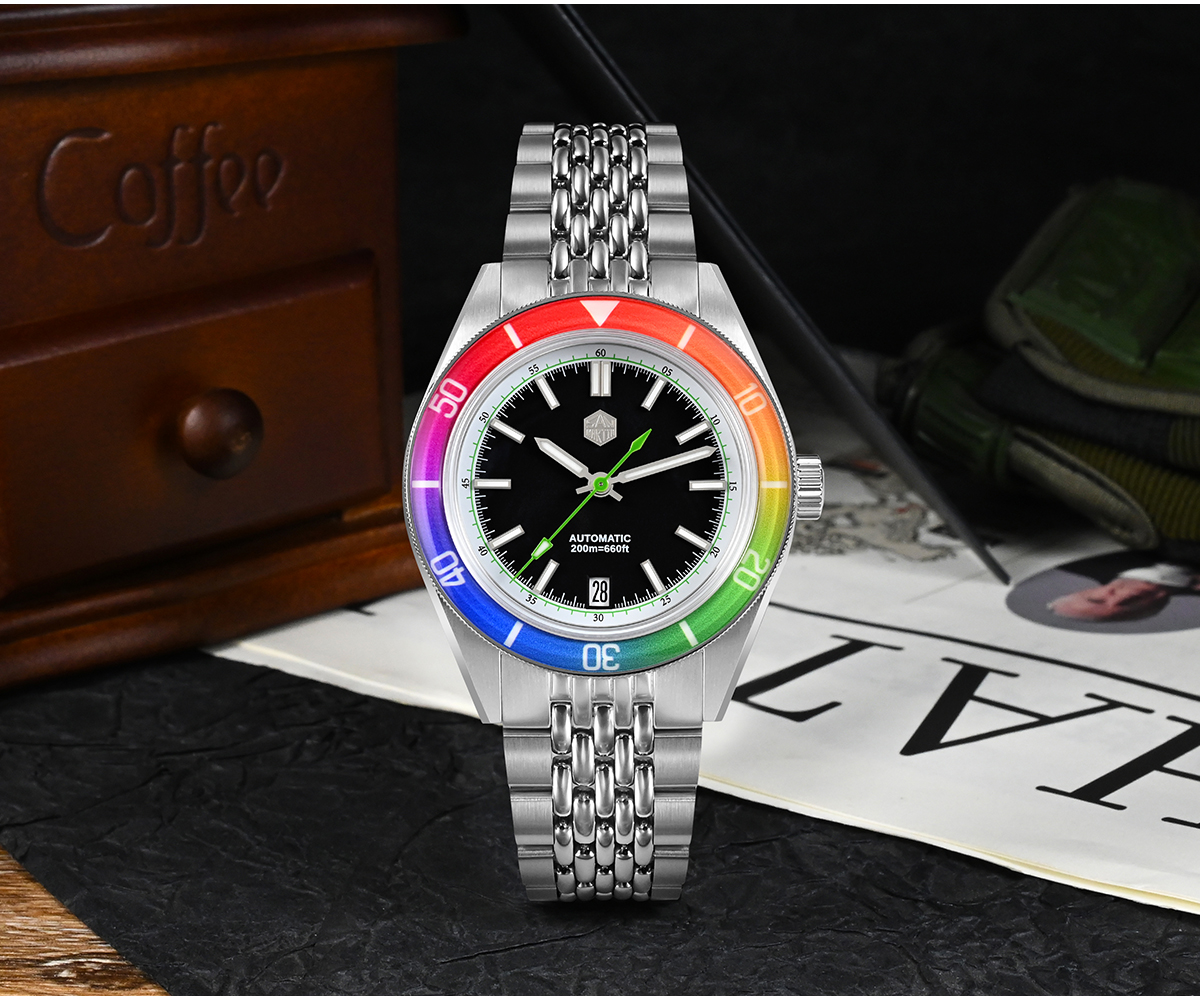Dive into Colorful Adventures with the San Martin 39.5mm Rainbow Bezel Summer Dive Watch SN0116San Martin Watch San Martin Official Authorized StoreSan Martin Watches