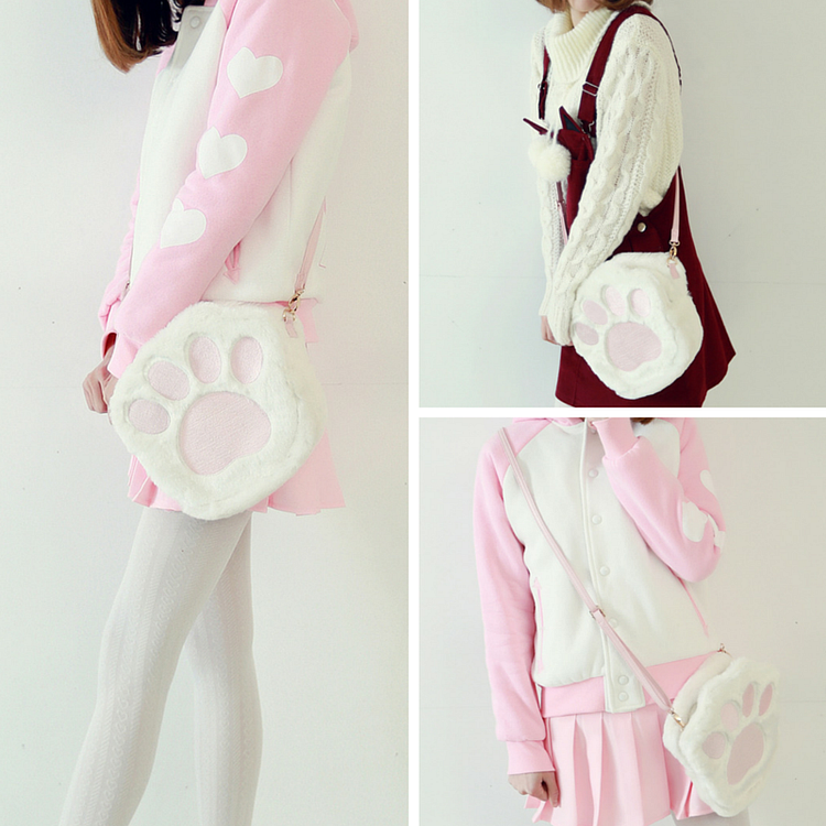 White Kawaii Plush Shoulder Bag SP165501