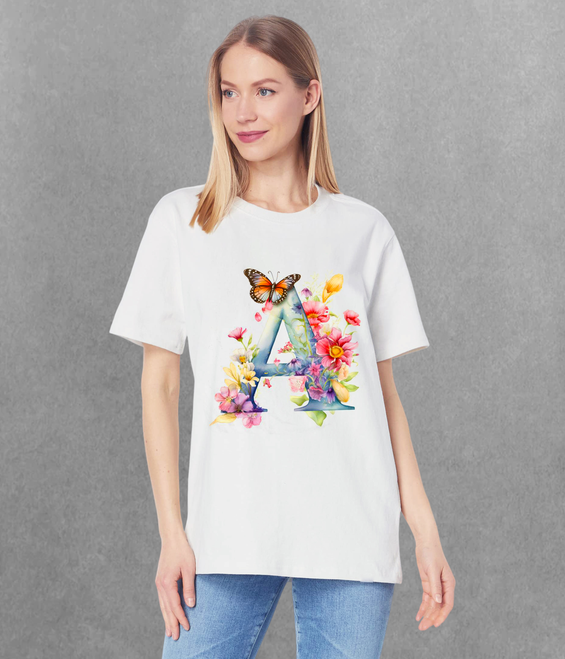 Alphabet Ladies - Floral T-Shirt -0713-Guru-buzz