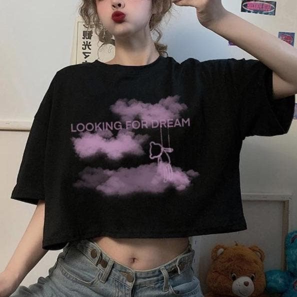 Black/White Looking For Dream Crop Top SP15036