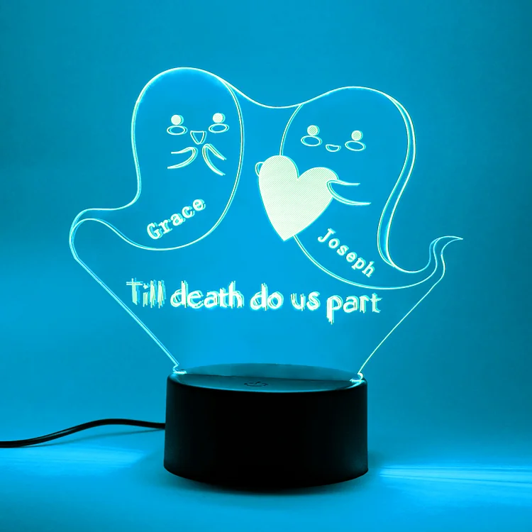 Personalized Halloween Ghost Night Light Custom 2 Names Kid's Bedroom Decor