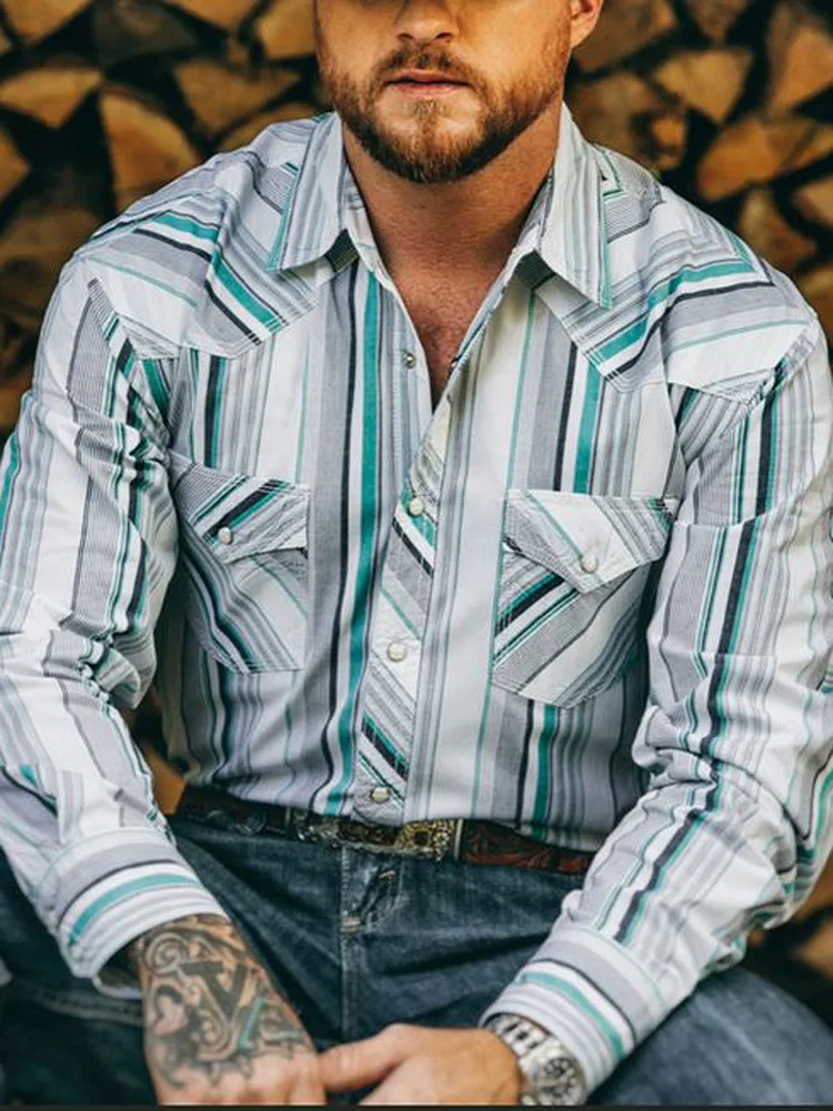 Men's Fashion Casual Striped Shirt