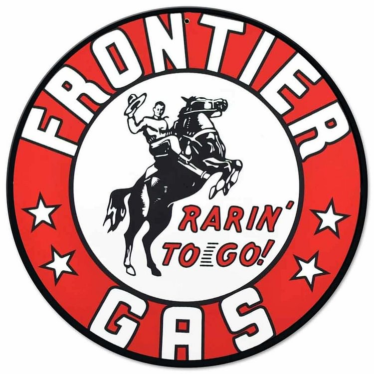 Frontier Gas - Round Shape Tin Signs/Wooden Signs - 30*30CM