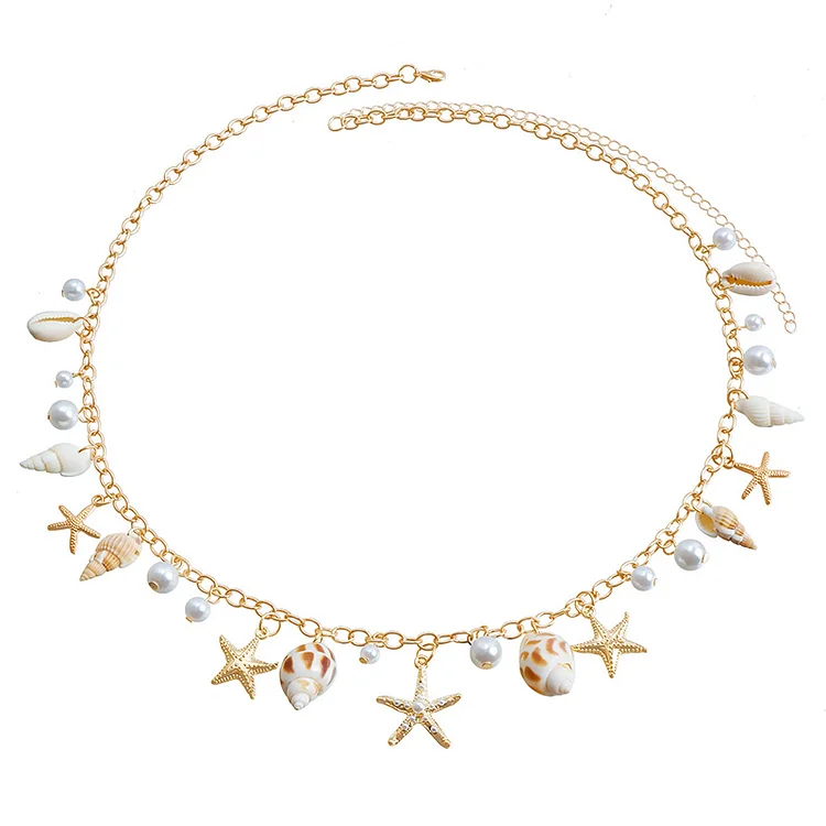 Vacation beach pearl waist chain