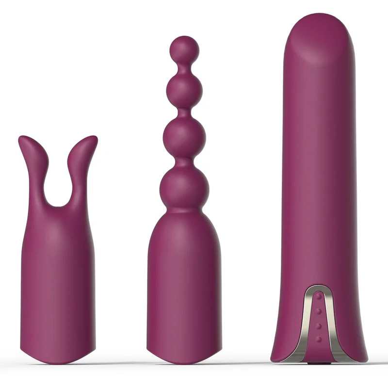 Women's Masturbation 12 Frequency Vibrating Bullet Egg Skipping Can Display Small Power Massage Stick Magnetic Attraction Charging Vibrating Bullet - Rose Toy