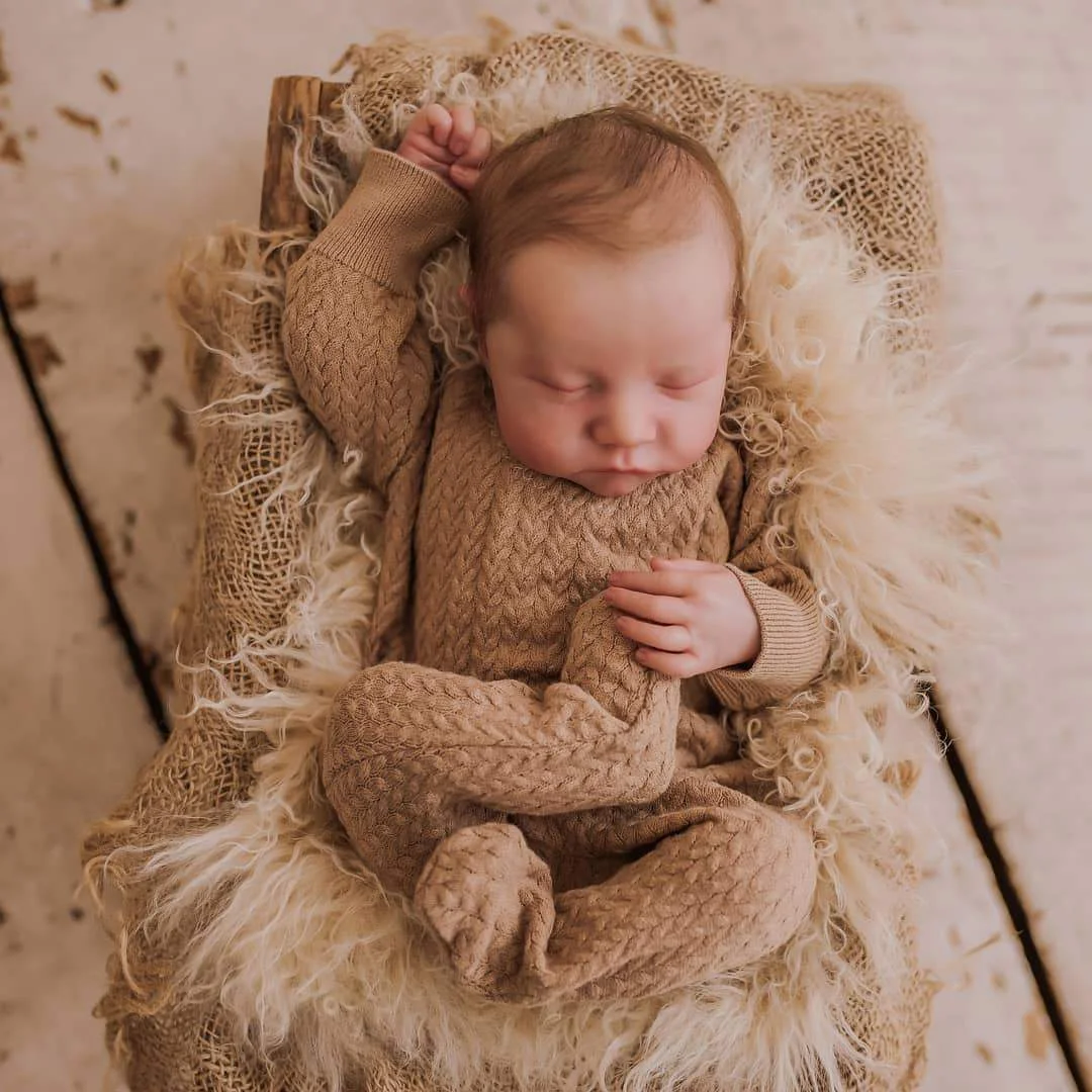 Mini Lifelike Weighted Newborn Reborns 12'' Real Sleeping Reborn Silicone Baby Dolls Charles 2024 -Creativegiftss® - [product_tag] RSAJ-Creativegiftss®