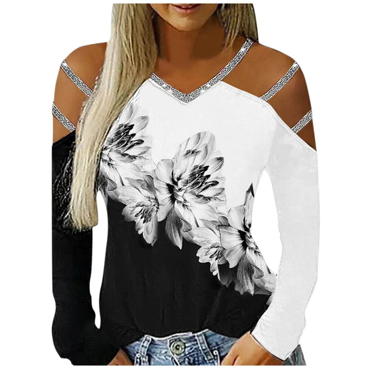 Women Summer Off The Shoulder Tops Fashion Sequins V Neck Tunic Shirt Sleeveless Blouse Casual Loose Fit Vest