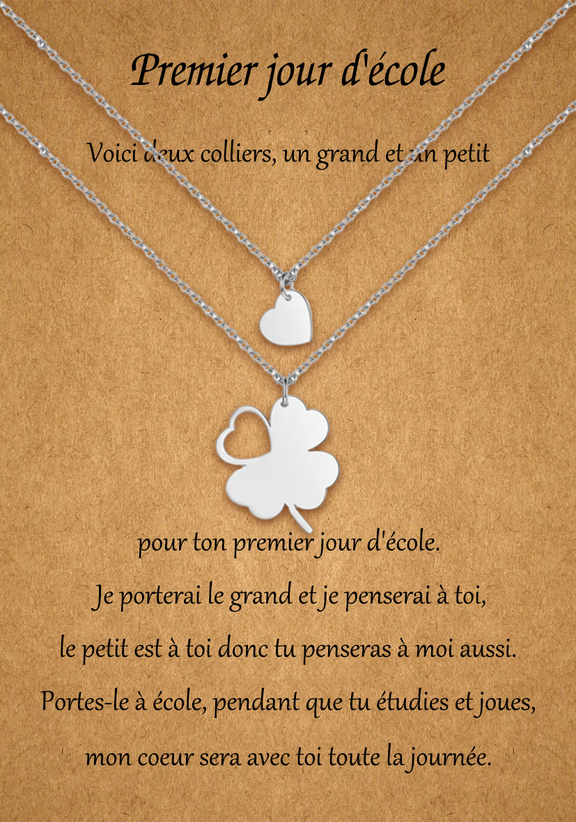 Lot De 2 Bracelets Porte-Bonheur Rentrée Scolaire - Cadeau Maman & Enfant Pour Le 1er Jour D'École