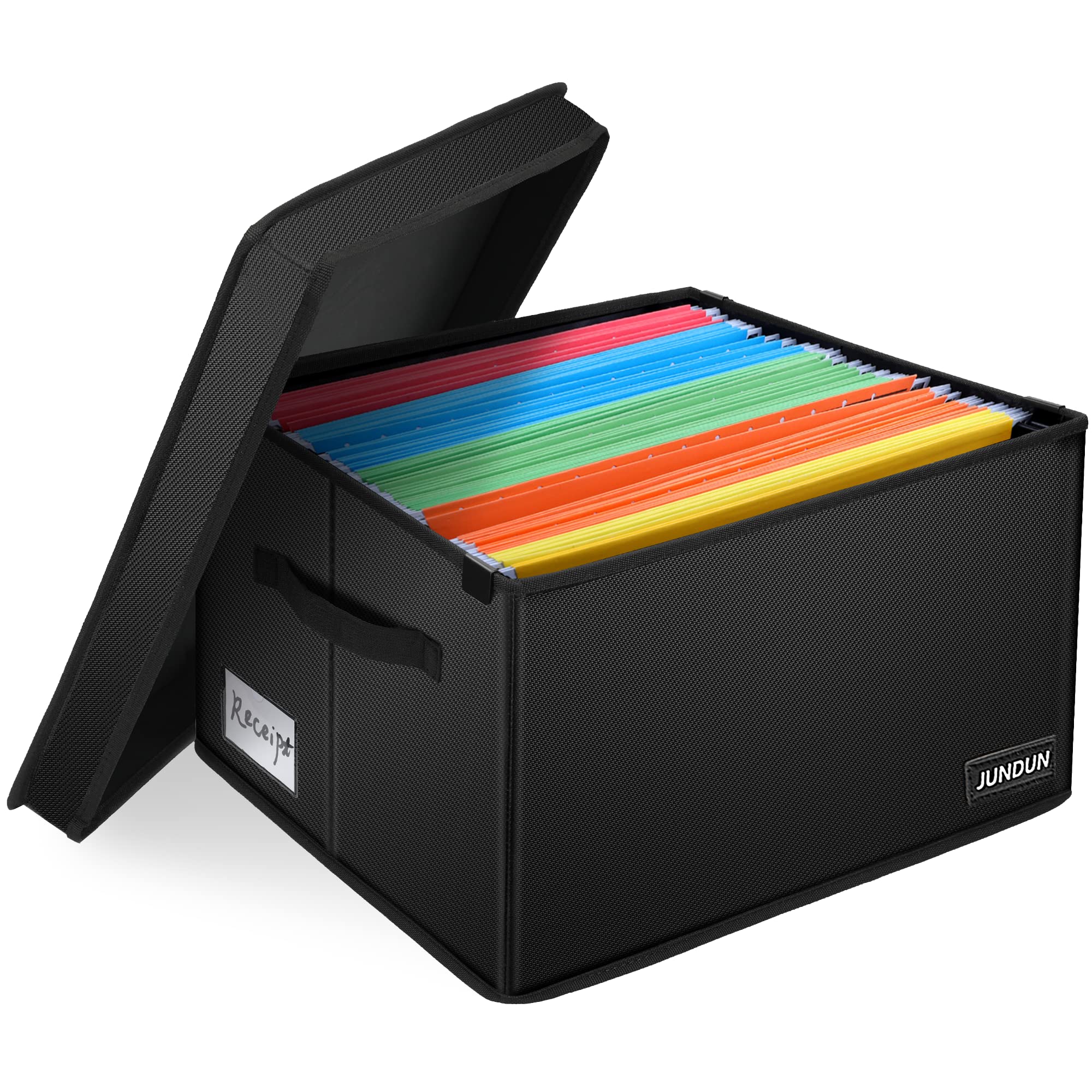 JUNDUN Fireproof File Box, Fireproof File Storage Organizer Box with