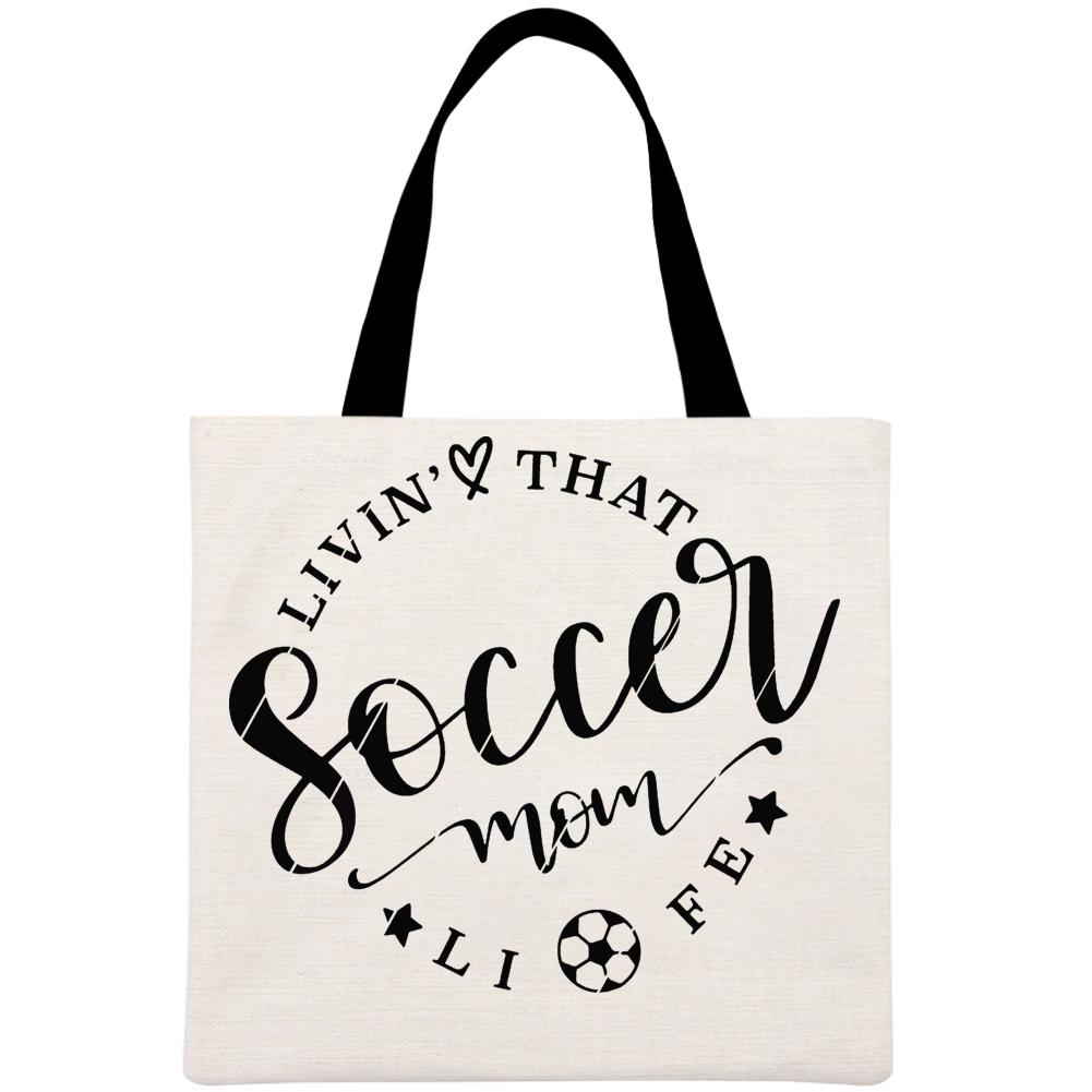Living that soccer mom life Printed Linen Bag-Guru-buzz