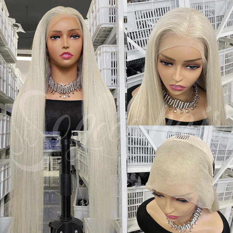 Ash Blonde Transparent Full Frontal Lace Wig