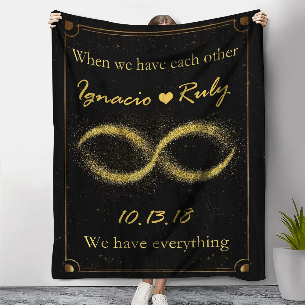 Personalized Name Couple Unlimited Blanket Custom Date Sweet Gift For ...