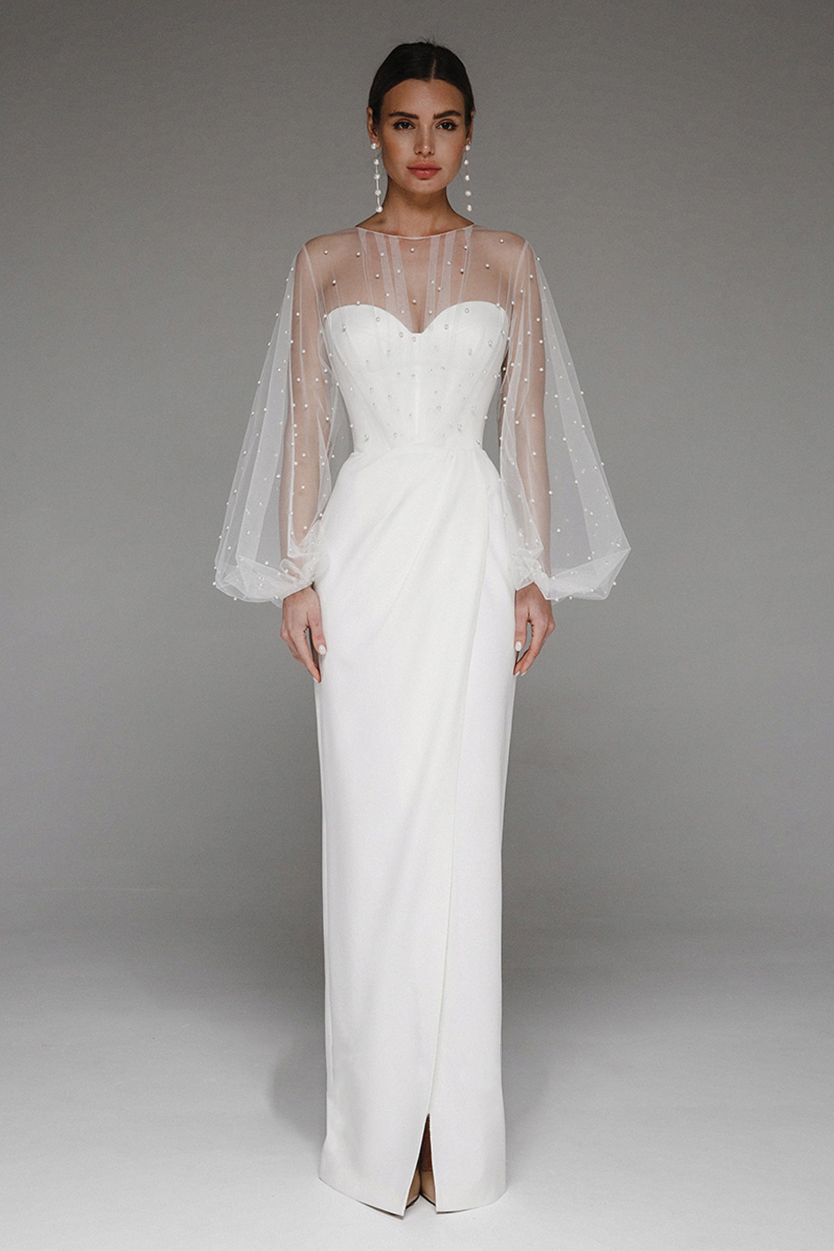 Everly - Vintage Glam Lantern Sleeve Midi Dress