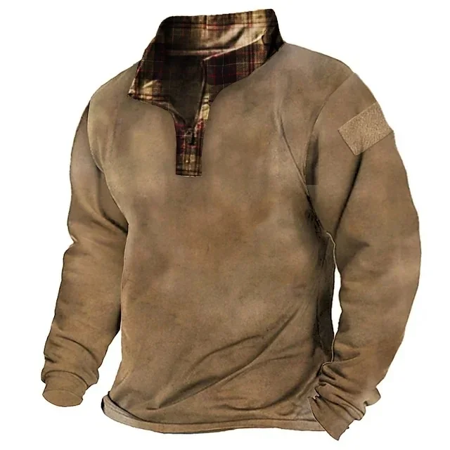 Men's Vintage Waffle Tactical Sweatshirt