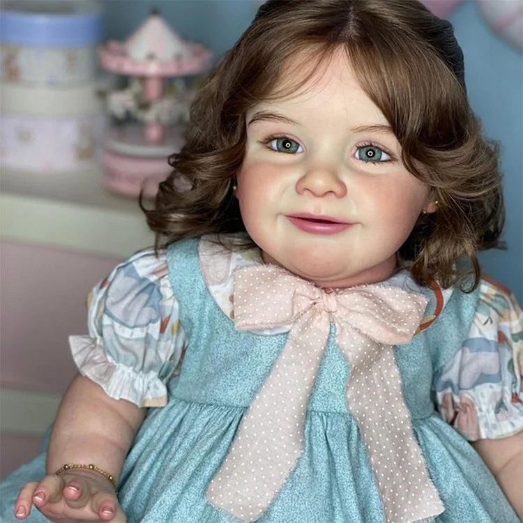 20" Lifelike Blue Eyes Handmade Weighted Cloth Body Reborn Baby Girl Toddler Doll Toy Julin