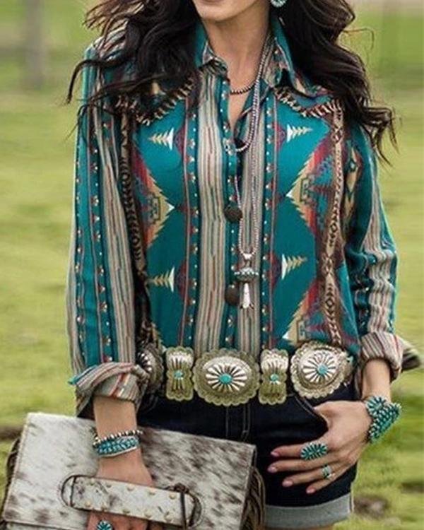 Green Cotton Vintage Tops Tie Dye Shirts