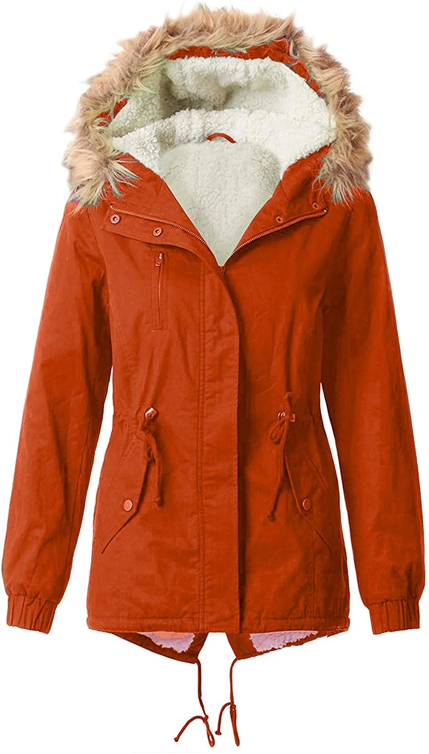 Women's Quilted or Inner Fur Lined Sherpa Anorak Down Parka Jacket