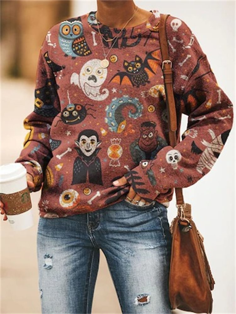 Halloween Classic Spooky Elements Inspired Sweatshirt