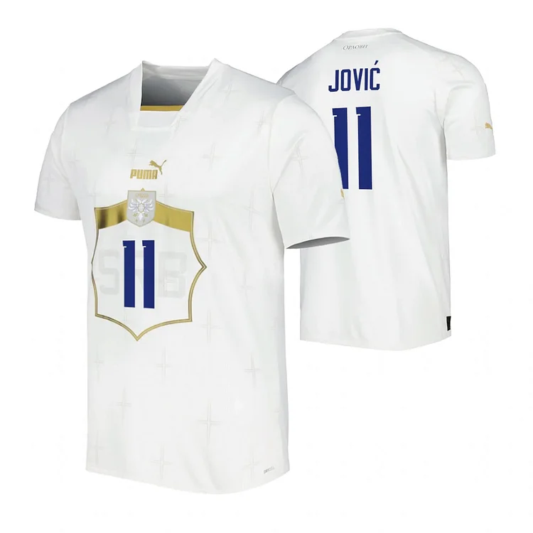 Serbia Luka Jović 11 Away Shirt Kit World Cup 2022