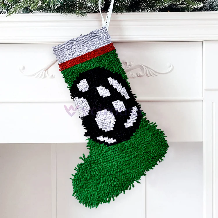 Football Christmas Stocking DIY Latch Hook Kits for Beginners veirousa