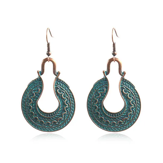 Bohemian earrings vintage national style earrings ancient silver personality exaggerated long tassel eardrop