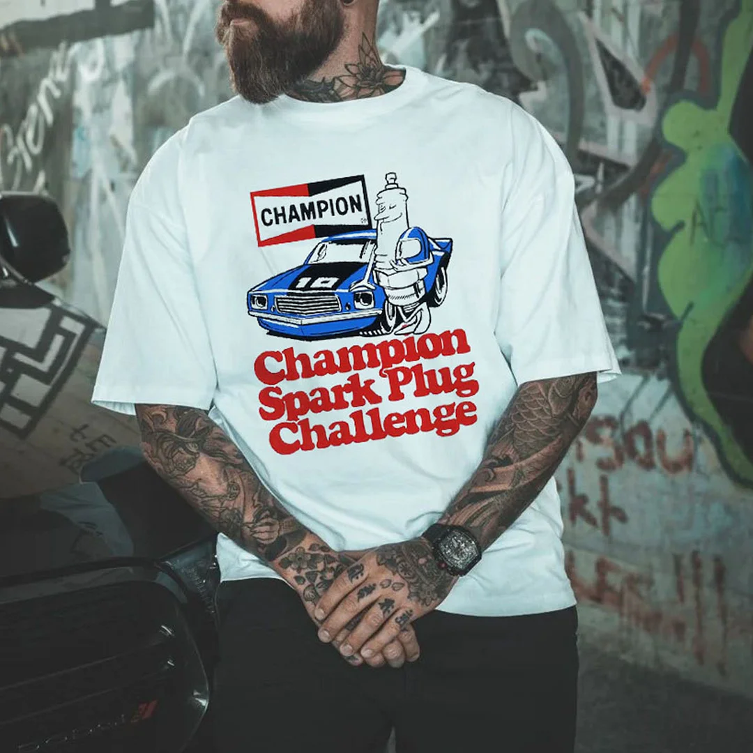 Champion Spark Plugs Challenge Printed Men's T-shirt - Devcarry