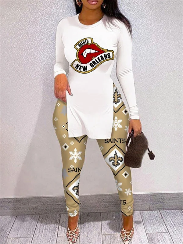 New Orleans Saints
Limited Edition High Slit Shirts And Leggings Two-Piece Suits