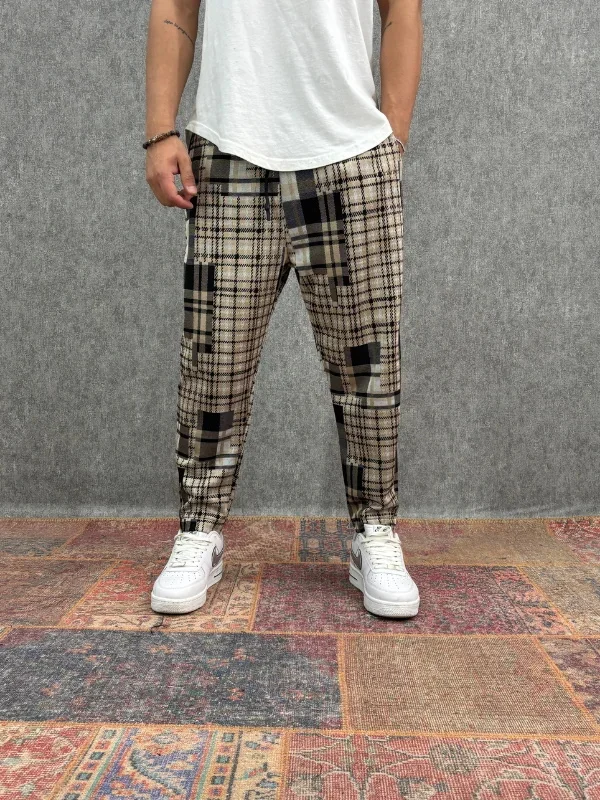 Gingham Print Nine-Minute Pants