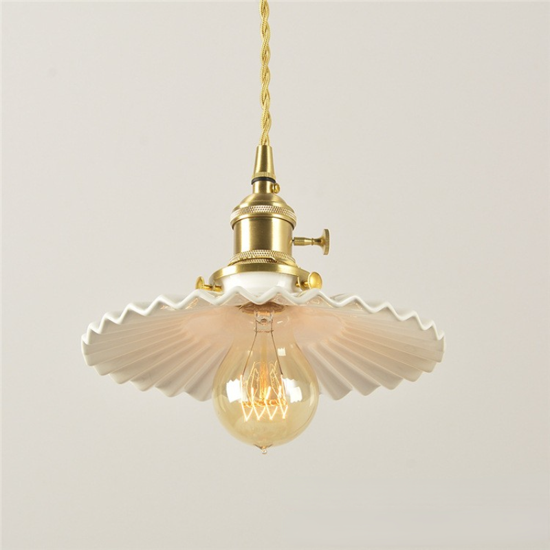Vintage Brass Glass Chandelier Pendant Light For Dining Room